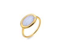 Hot Diamonds Gold Plated Sterling Silver Blue Lace Agate Ring - Extra Small (L)