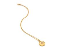 Hot Diamonds Gold Plated Sterling Silver Pink Quartz Coin Necklace