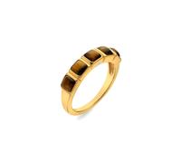 Hot Diamonds Gold Plated Sterling Silver Tigers Eye Square Ring - Extra Large (P)