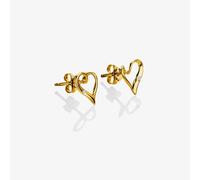 Hot Diamonds Golden Edit Delicate Pointed Twist Heart Stud Earrings DE848