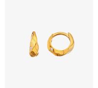 Hot Diamonds HD X GE Ridge 18ct Yellow Gold Huggie Hoop Earrings DE852