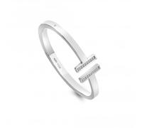 Hot Diamonds HD X Tasha Ghouri T-Bar Bangle | Sterling Silver White Topaz & Diamond Bangle
