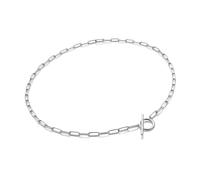 Hot Diamonds Linked T-bar Silver Necklace | 925 Sterling Silver Paperclip Necklace In Contemporary Design | Luxury Gift Wrap Included