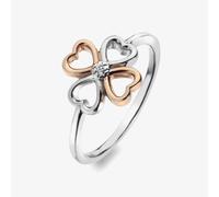 Hot Diamonds Lucky In Love Clover Hearts Two-Tone Ring (O) DR216/O