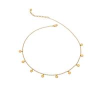 Hot Diamonds Lunar Gold Plated Silver Necklace - 18ct Gold-Plated Sterling Silver with Real Diamond - Textured Disc Delicate Pendant for Women - Luxury Jewellery Gift Wrap
