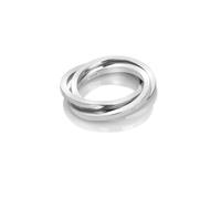 Hot Diamonds Luxury Sterling Silver Trio Ring - Size R - Sterling Silver / Diamond