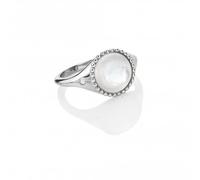 Hot Diamonds Mother of Pearl Circle Ring DR258 - Polished Quality | Acotis - Size K - Sterling Silver / Mother of Pearl / Diamond