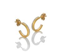 Hot Diamonds Parellel Two Tone Hoop Earrings 11mm