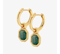 Hot Diamonds Revive 18ct Gold Plated Malachite Dropper Earrings DE676