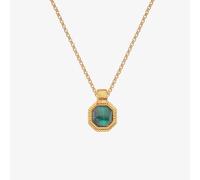 Hot Diamonds Revive 18ct Gold Plated Malachite Hexagon Pendant Necklace DP845