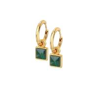 Hot Diamonds x Jac Jossa Revive Malachite Square Earrings DE713 - Gold Plated / Sterling Silver / Stone / Diamond