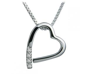 Hot Diamonds Romantic Heart Necklace 1.5cm, 40-45cm
