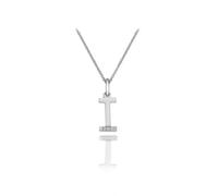 Hot Diamonds Round Diamond and Micro Letter I 925 Sterling Silver Pendant with 46 cm Curb Chain