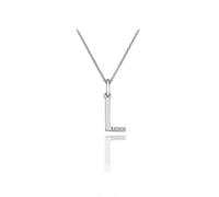 Hot Diamonds Round Diamond and Micro Letter L 925 Sterling Silver Pendant with 46 cm Curb Chain