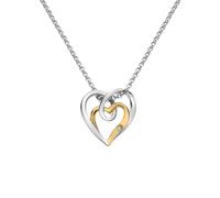 Hot Diamonds Silver & 18ct Interwoven Heart Pendant DP1087 - Elegant Styling - Sterling Silver / 18ct Gold Plated