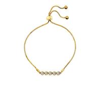Hot Diamonds SIlver Gold Plated Tender Bracelet | White Topaz Gemstone Bracelet featuring a Real Hand-Set Diamonds | Luxury Gift Wrap Included