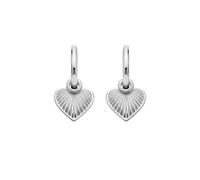 Hot Diamonds Silver Heart Huggie Drop Earrings | 925 Sterling Silver Real Diamond Earrings | Luxury Gift Wrap Included