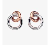 Hot Diamonds Silver & Rose Gold Plated Eternal Earrings DE309