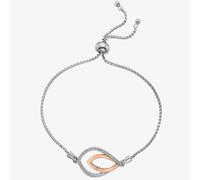 Hot Diamonds Silver Rose Gold Plated Harmony White Topaz Bracelet DL591