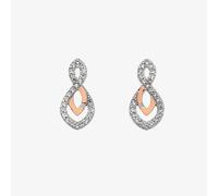 Hot Diamonds Silver & Rose Gold Plated Harmony White Topaz Earrings DE608
