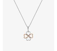 Sterling Silver Lucky in Love Rose Gold Accents Pendant DP769
