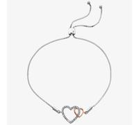 Hot Diamonds Silver & Rose Gold Plated Togetherness Open Heart Bracelet DL590