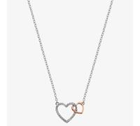 Hot Diamonds Silver & Rose Gold Plated Togetherness Open Heart Pendant DP732