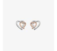 Hot Diamonds Silver & Rose Gold Plated Warm Heart Earrings DE532