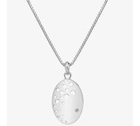 Hot Diamonds Sterling Silver Spritz Oval Pendant DP862 - Sterling Silver / Diamond / Rhodium Plated