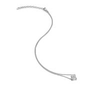 Hot Diamonds Silver Topaz & Diamond Squared Triangle Necklace | 925 Sterling Silver Pendant Necklace With Genuien White Topaz Gemstone and A Real Hand Set Diamond | Premium Gift Wrap Included