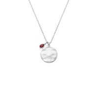 Hot Diamonds Siver Birthstone Circle Pendant | 925 Sterling Silver & Semi-Precious Gemstone Necklace with a real Hand Set Diamond | Gift Wrap Included (January)