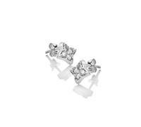 Hot Diamonds Squared Triangle Silver Stud Earrings | 925 Sterling Silver, White Topaz & Real Hand-set Diamond | Geometric Star-Inspired Studs | Luxury Gift Wrap Included