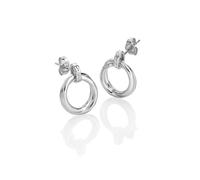 Hot Diamonds Aura Sterling Silver Stud Earrings | 925 Sterling Silver and Real Dand Set Diamonds | Circle Stud Earrings | Luxury Gift Wrap Included