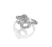 Hot Diamonds Sterling Silver Aurora Ring DR304 - Elegant Styling | Acotis - Size L - Diamond / Sterling Silver / White Topaz