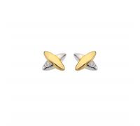 Hot Diamonds Sterling Silver Coupled Two Tone Earrings DE859 - Diamond / Sterling Silver / 18ct Gold Plated