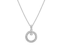 Hot Diamonds Sterling Silver, Diamond and Whitre Topaz Orbit Pendant | 925 Sterling Silver White Topaz & Real Diamond Necklace | Gift Wrap Included