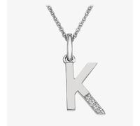 Hot Diamonds Sterling Silver Diamond 'K' Pendant Necklace DP411