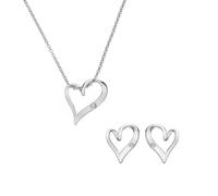 Hot Diamonds Sterling Silver Diamond Open Twist Heart Necklace & Earrings Set