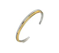 Hot Diamonds 18ct Gold Plate & Sterling Silver Two Tone Diamond Accent Bangle Bracelet