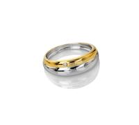 Hot Diamonds Sterling Silver Droplet Two Tone Ring DR312 - Size M - Diamond / Sterling Silver / 18ct Gold Plated