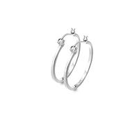 Hot Diamonds Sterling Silver Large Hoop Earrings | 925 Sterling Silver and a Real Hand Set Diamond | Luxury Gift Wrap Included