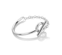 Hot Diamonds Sterling Silver Linked Half Bangle DC221 - Bold Statement | - Sterling Silver / Diamond