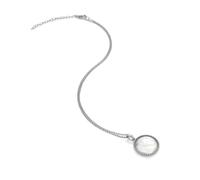 Hot Diamonds Sterling Silver Mother of Pearl Beaded Edge Pendant Necklace
