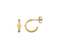 Hot Diamonds Sterling Silver Parellel Two Tone Earrings DE863 - Elegant - Diamond / Sterling Silver / 18ct Gold Plated