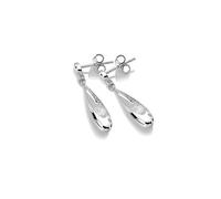 Hot Diamonds Sterling Silver Quest Teardrop Earrings | 925 Sterling Silver Statement earrings | Real Hand Set Diamonds | Gift Wrap Included
