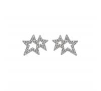 Hot Diamonds Sterling Silver Shimmer Star Earrings DE875 - Signature Edition - Diamond / Sterling Silver / White Topaz