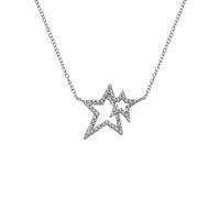 Hot Diamonds Sterling Silver Shimmer Star Necklace DN229 - Premium Finish | - Diamond / Sterling Silver / White Topaz