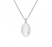Hot Diamonds Sterling Silver Spritz Oval Pendant DP862 - Sterling Silver / Diamond / Rhodium Plated