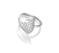 Hot Diamonds Sterling Silver Spritz White Topaz Ring DR295 - Refined - Size M - Sterling Silver / Diamond