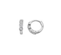 Hot Diamonds Sterling Silver Tender Huggie Earrings DE871 - Bold Statement | - Diamond / Sterling Silver / White Topaz